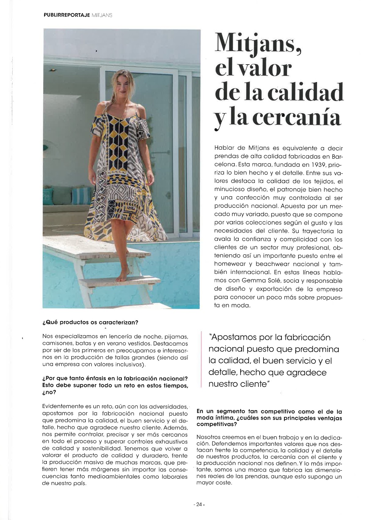Publicidad moda femenina Creaciones y Diseño Mitjans en CYL verano 2024