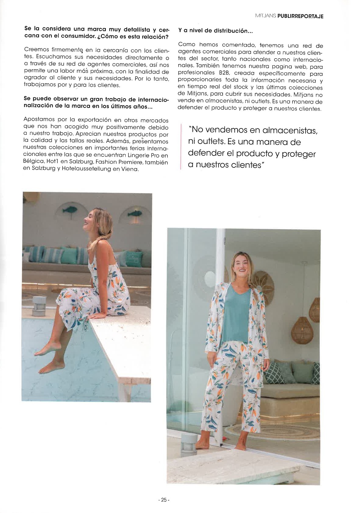Diseño textil Creaciones y Diseño Mitjans en revista CYL verano 2024